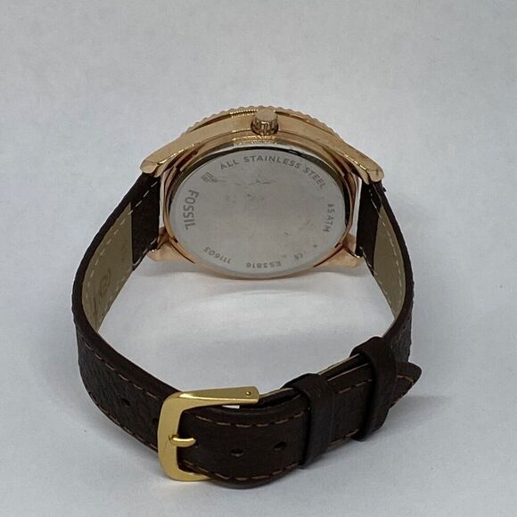 Fossil Stella ES3816 Women's Browns Leather Silver Analog Dial Quartz Watch LW76 - Picture 10 of 12